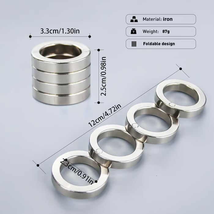 🛡️ Foldable Ring – Standard Edition (Stress-Relief) 🟢 | Three-Point Contact Protector – Upgrade Edition 🔋 Rechargeable + LED 🔦