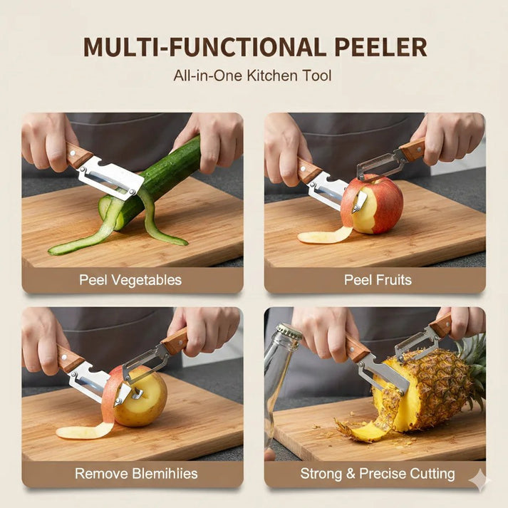 🎉Last Day Promotion🔪 All-in-One Stainless Steel Peeler | Razor-Sharp Blade with Bottle Opener 🍎 50K+ SOLD! 🏆