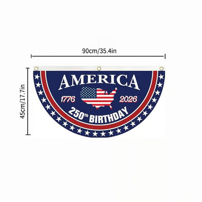 Flash Sale 60% OFF⭐Veteran Made - USA 250th Anniversary Flag Half Round Banner🦅
