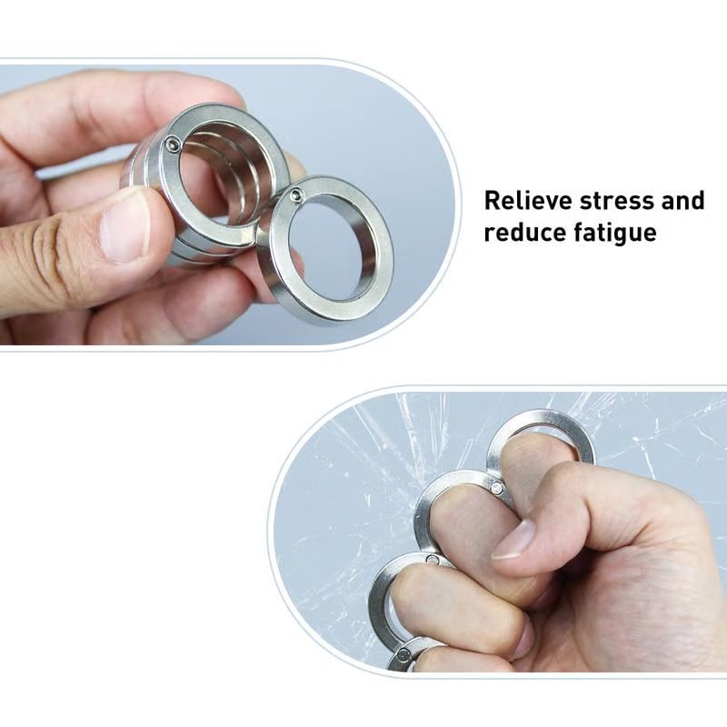 🛡️ Foldable Ring – Standard Edition (Stress-Relief) 🟢 | Three-Point Contact Protector – Upgrade Edition 🔋 Rechargeable + LED 🔦