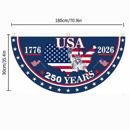 Flash Sale 60% OFF⭐Veteran Made - USA 250th Anniversary Flag Half Round Banner🦅