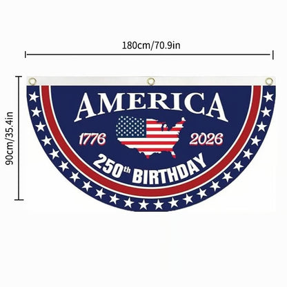 Flash Sale 60% OFF⭐Veteran Made - USA 250th Anniversary Flag Half Round Banner🦅