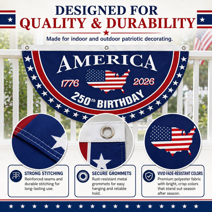 Flash Sale 60% OFF⭐Veteran Made - USA 250th Anniversary Flag Half Round Banner🦅